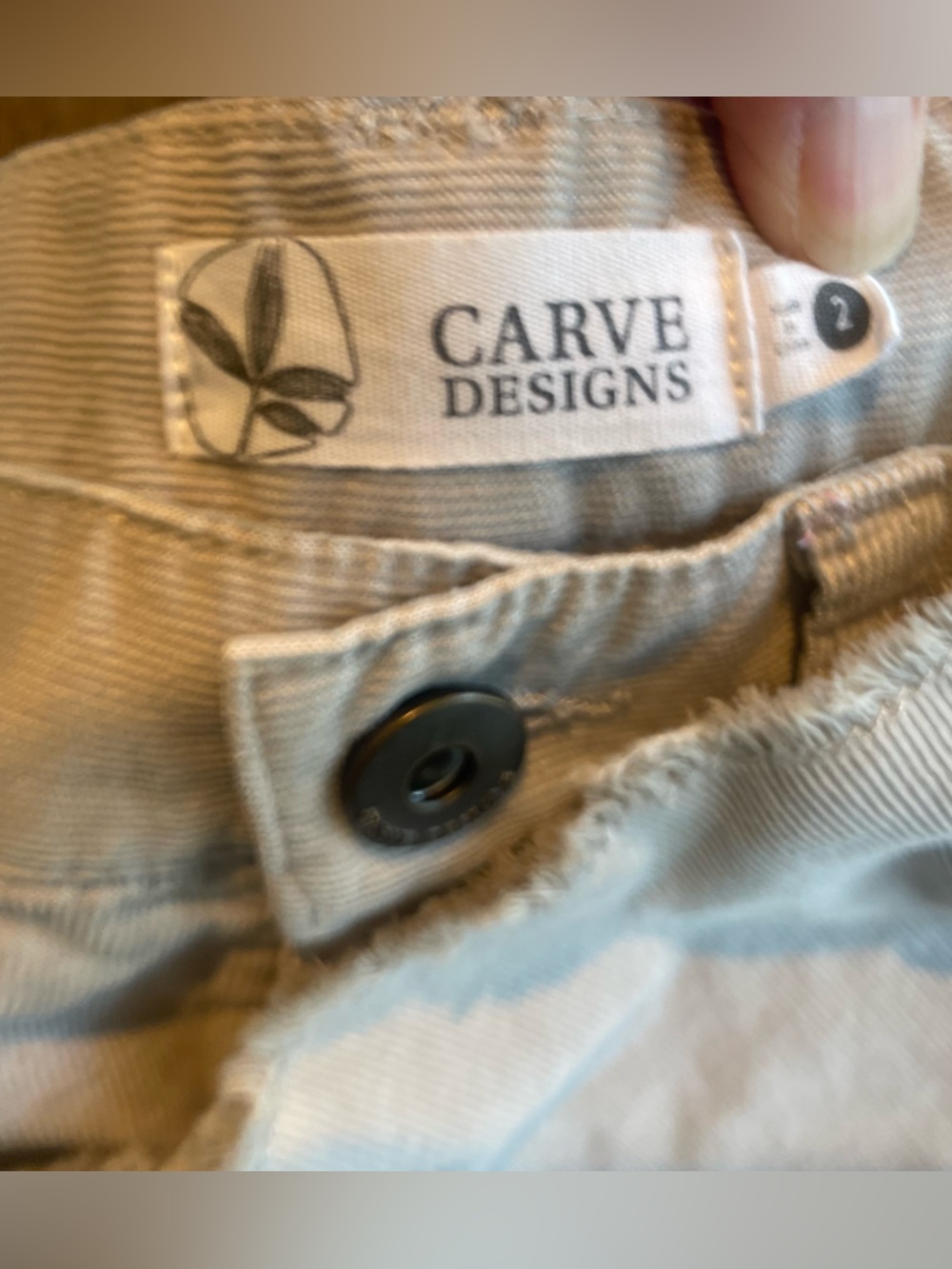 Carve Designs Tan Corduroy Shorts Frayed Hem - Size 2 - Picture 2 of 6
